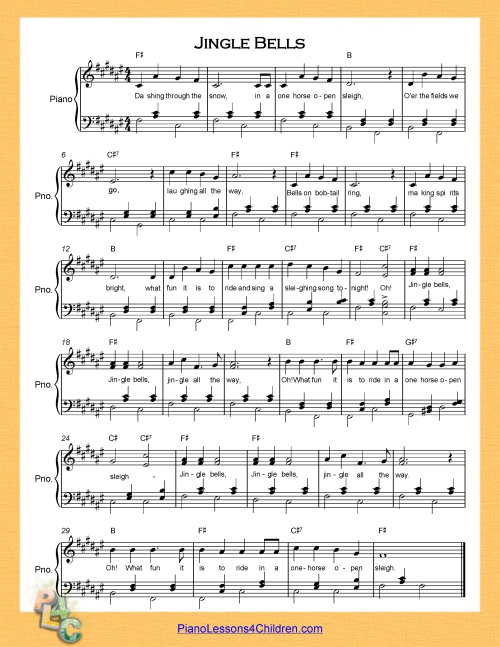 View Easy Piano Sheet Music For Beginners Jingle Bells Gif // Music